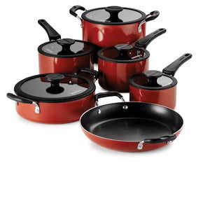 11-Piece Tramontina Porcelain Enamel Heavy Gauge Aluminum Non Stick Cookware Set
