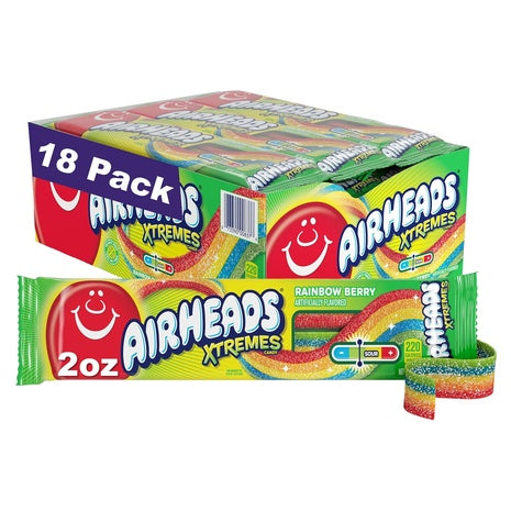 18 Airheads Xtreme Sour Belts Candy