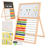 Wooden Abacus with Double-Sided Whiteboard & Blackboard