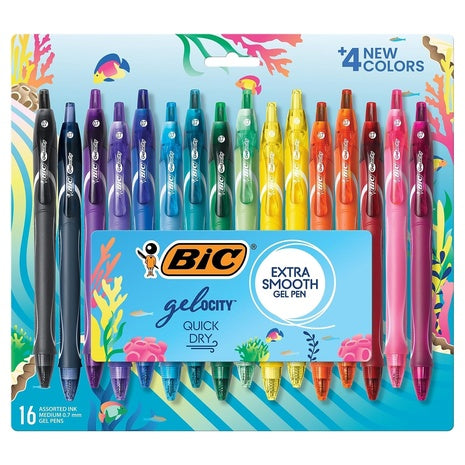 16 BIC Gelocity Quick Dry Gel Pens