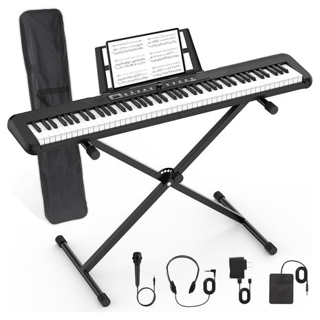 88-Key Digital Piano Keyboard with Stand