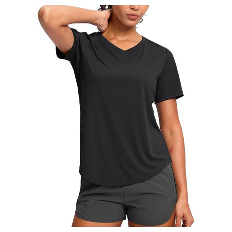 Women's V-Neck Short Sleeve UPF 50+ Sun T-Shirt (Various)