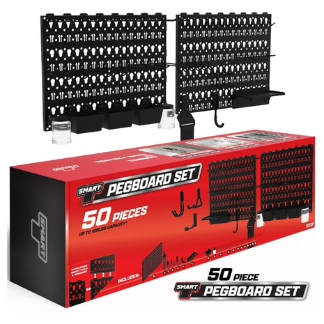 50-Piece Smart T Garage Storage Pegboard Set