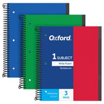 3 Oxford Wide Rule Notebooks