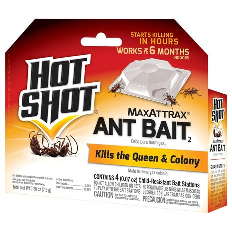 4 Hot Shot MaxAttrax Ant Bait Stations