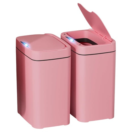 2-Pack 2.7 Gal Smart Bathroom Trash Cans With Lids