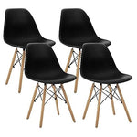 4 Mid-Century Modern Chairs with Wooden Legs