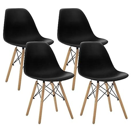 4 Mid-Century Modern Chairs with Wooden Legs