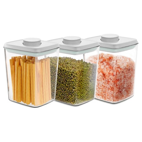 3-Pack 1.2 QT Airtight Pop Up Container With Lids