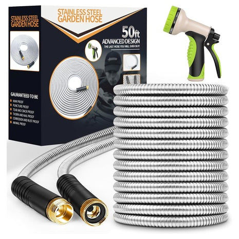 50-Foot Stainless Steel Garden Hose