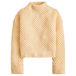 Women's Honeycomb Mockneck Sweater in Wool Blend