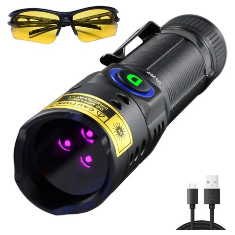Wmcodmw 365nm USB-C UV Flashlight (20w / 3 Led)