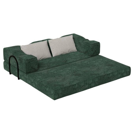 Qualler 80" Chenille DIY Combination Convertible Couch Bed