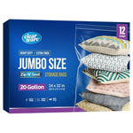 12 20-Gallon Heavy-Duty Zipper Storage Bags (24x32)