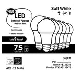 12 Great Value 75W LED Light Bulbs