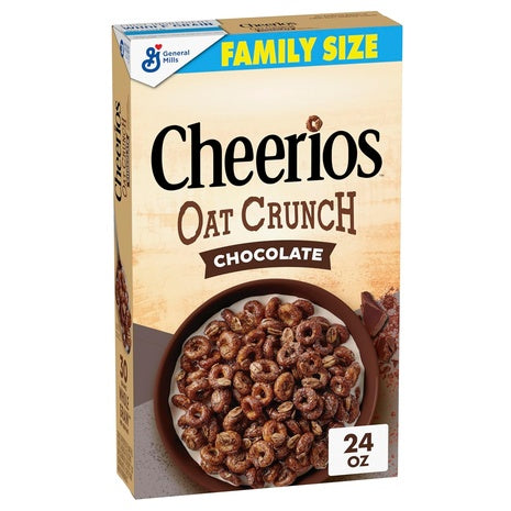 Family Size Box Cheerios Oat Crunch Chocolate Cereal (24oz)