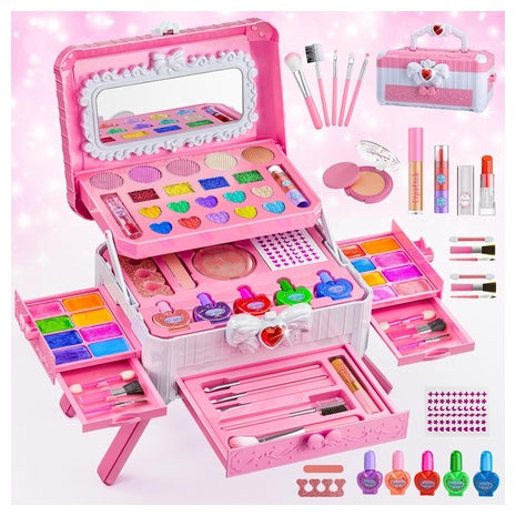 Kids Makeup Set with Mirror & Stand