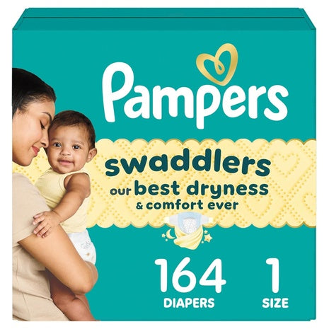164 Size 1 Pampers Swaddlers Diapers