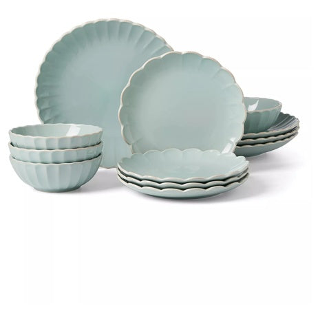 French Perle Scallop Dish Set for 4
