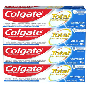 4 Colgate Total Whitening Mint Toothpastes (4.8oz)