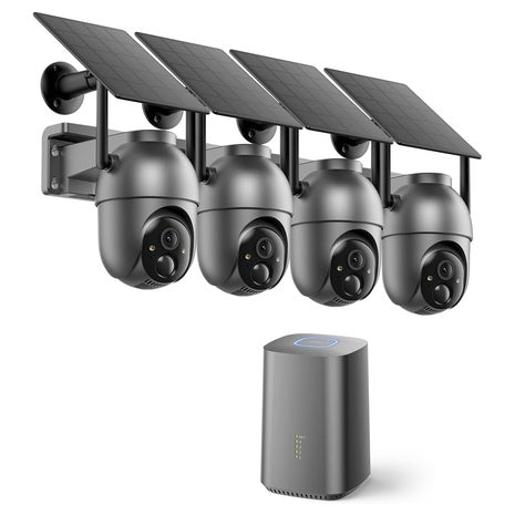 4-Pack SEHMUA 2K Solar Wireless 360 Deg Outdoor Security Camera