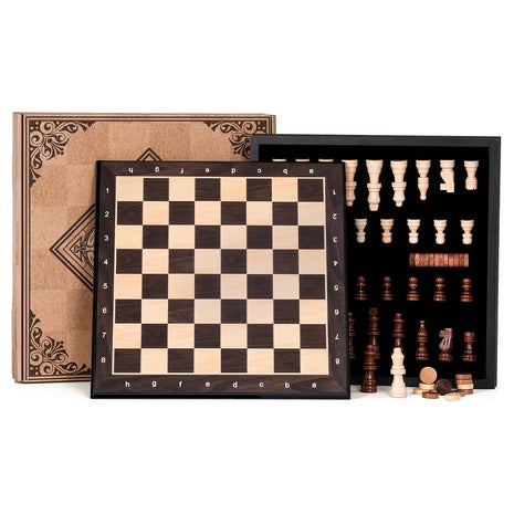 Magnetic Wooden Chess Set with Storage