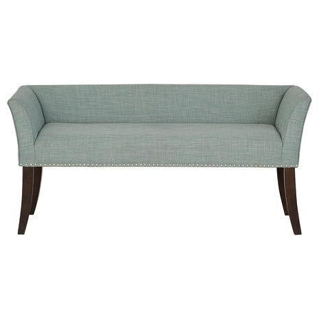 Madison Park Upholstered Accent Bench W/ Back, Nailhead Trim & Padded Seat