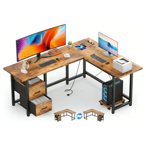 Gizoon 66" L Shaped Reversible Desk