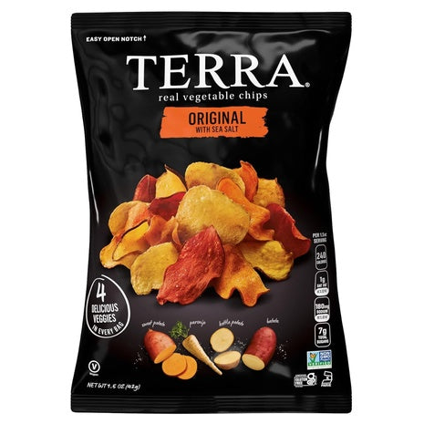 8 Pack of 1.5oz Bags of Terra Vegetable Chips, Original with Sea Salt