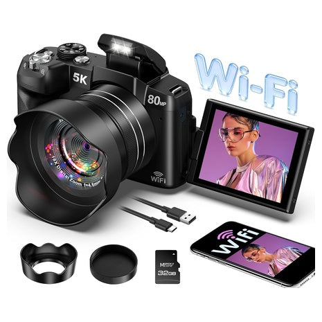 5K Digital WiFi Camera With Autofocus & 18X Zoom
