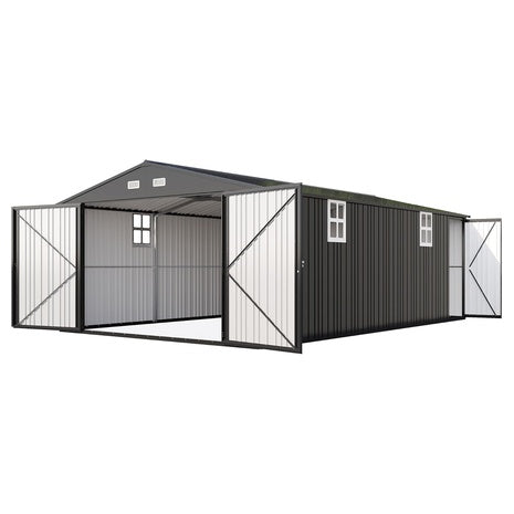 Outdoor Metal Storage Sheds With Double Doors (13' X 21' X 8')