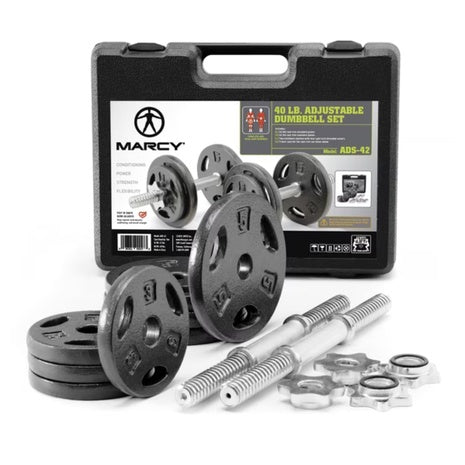 40LBS Marcy Adjustable Dumbbell Set With Carrying Case