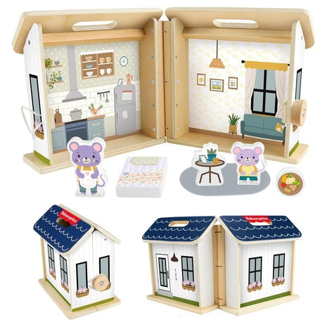 Fisher-Price Wood Pretend Play Toy Dollhouse