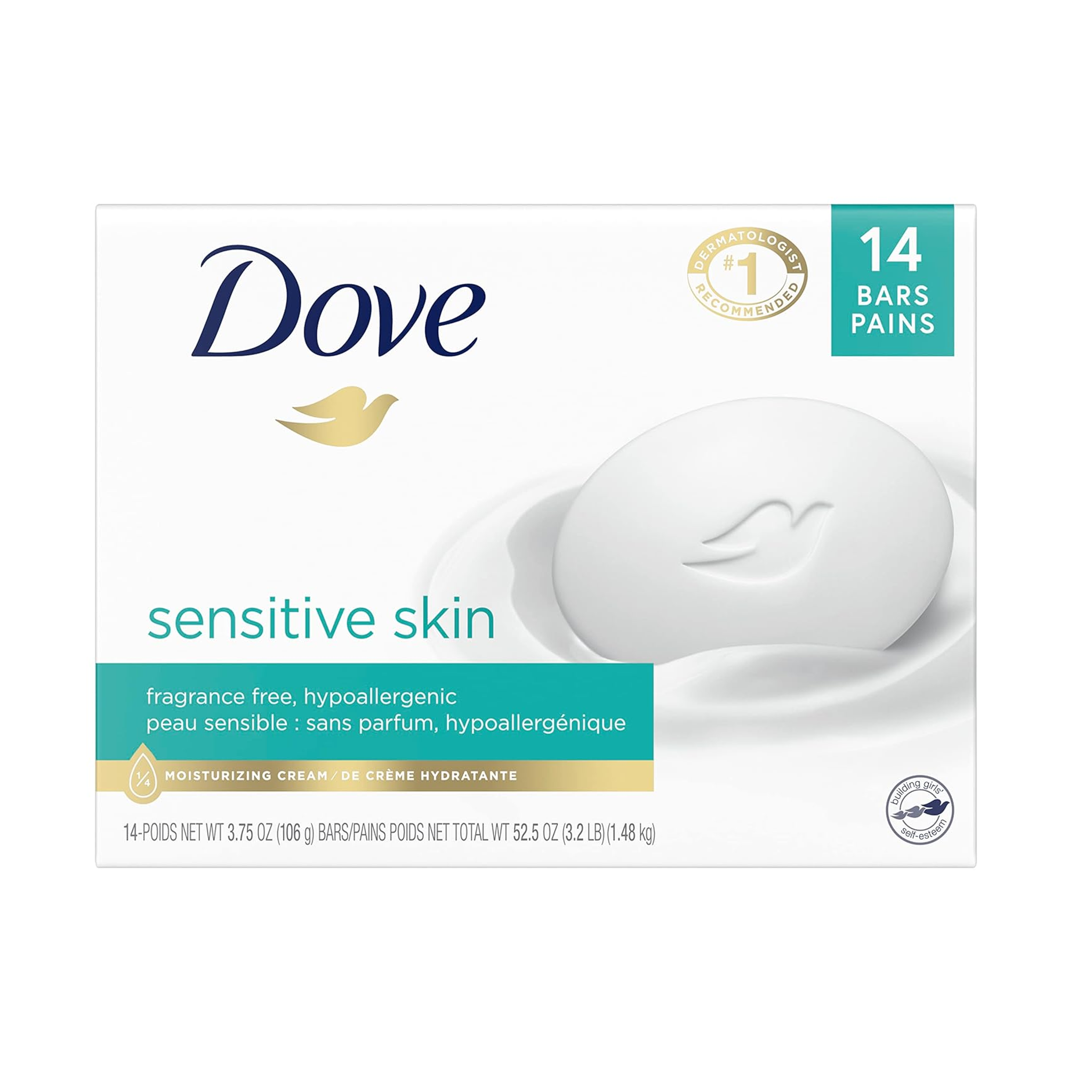14 Bars of Dove Sensitive Skin Beauty Soap