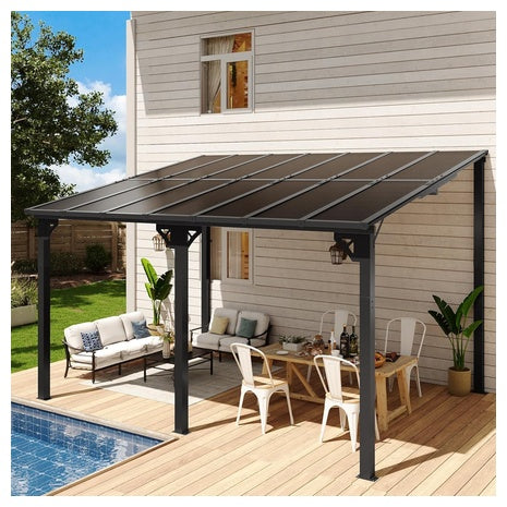 14' X 10' Wall-Mounted Lean To Gazebo