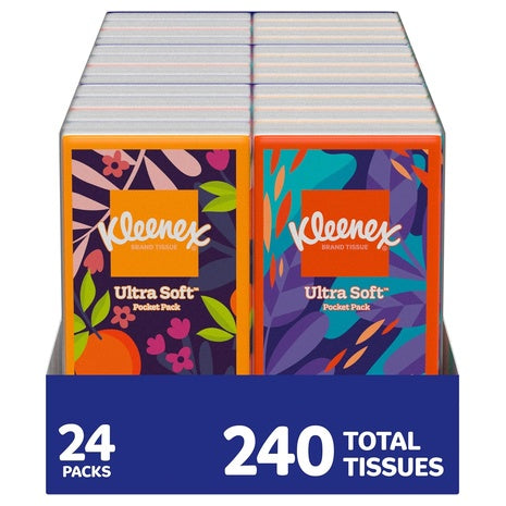 72 Travel Packs Kleenex On-The-Go Facial Tissues