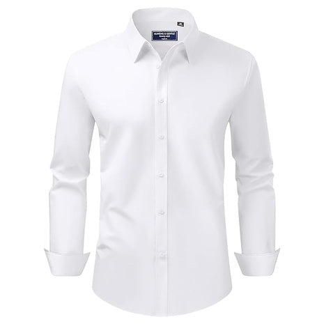 Alimens & Gentle Men's Fit Stretch Shirts (White)