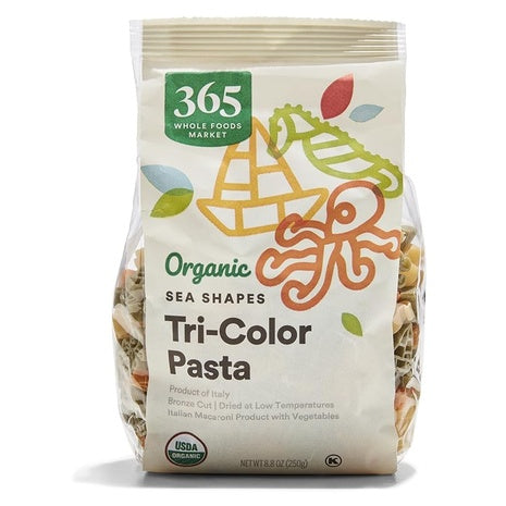 Organic Tri-Color Pasta Sea Shapes (8.8 oz)