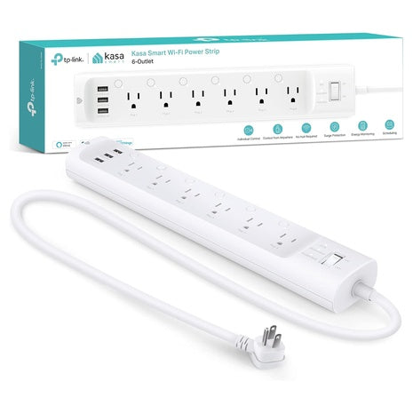 Kasa Smart Power Strip with 6 Outlets & 3 USB Ports