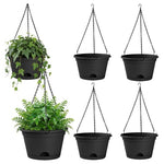 6-Pack 10" Nooulap Hanging Planters With Drainage Trays