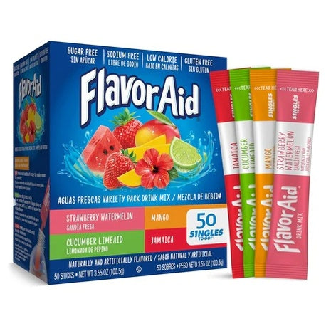 50 Flavor Aid Aguas Frescas Powdered Singles To Go Packs