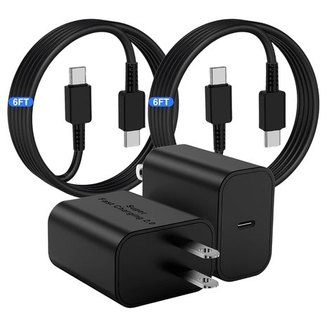 2-Pack 45W USB-C Fast Charger W/ 6FT Type C Cable