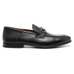 Gancini Ornament Calfskin Mule Loafers in Black