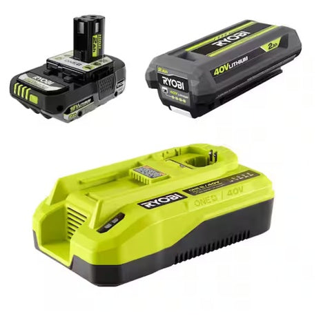 Ryobi One+ 18V/40V Starter Kit W/ 18V/40V 2Ah Battery & Charger