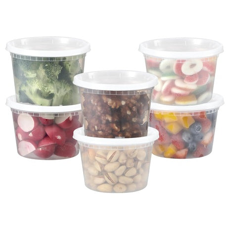 64 Plastic Deli Containers with Lids (16oz)