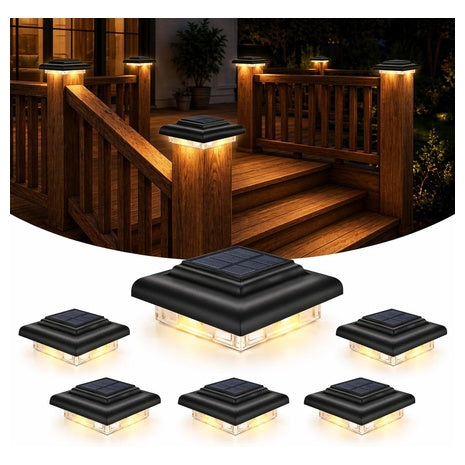 6-Pack 4x4 Solar Post Cap Lights