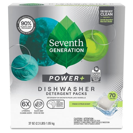70 Seventh Generation Power+ Dishwasher Detergent Packs