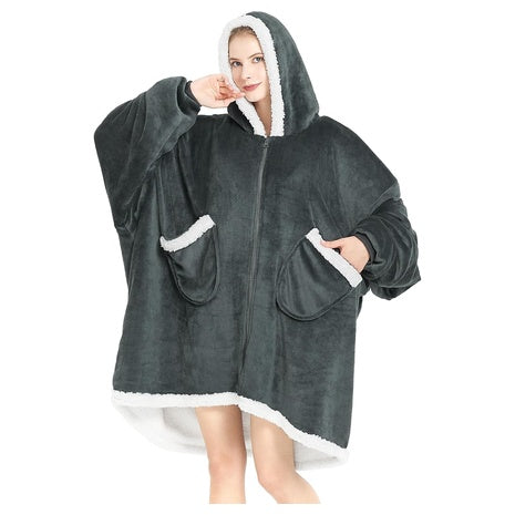 Oversized Sherpa Fleece Blanket Hoodie