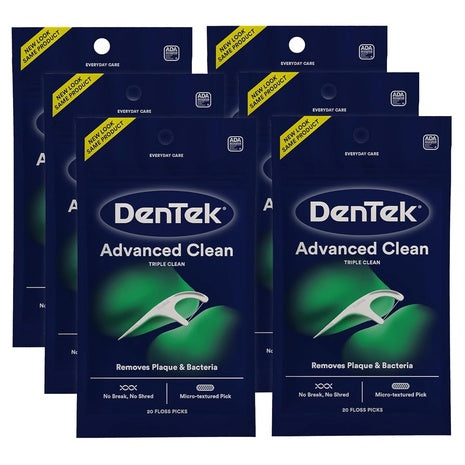 6 Packs of 20-Ct DenTek Advanced Clean Floss Picks