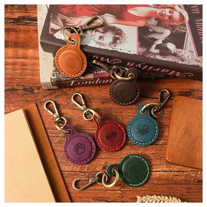 Personalized AirTag Leather Keychain